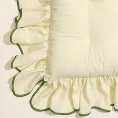 Farmhouse Country Seat Pads with Ties, Cotton Fabric, Cute Chair Cushion, Seat Cushions for Kitchen Chairs, Dining, Porch, Indoor, Vintage(Green)