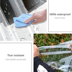 Outdoor Curtain with Zipper Waterproof Transparent Tarpaulin Garden Gazebo 0.5mm PVC Tarpaulin Side Panels, for Pergola, Terrace (Color : LxH, Size : 270x220cm(8.9 * 7.2ft))