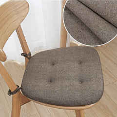 TANGHULU Chair Pads and Cushions for Dining Chairs, U Shape Dining Chair Pads with Ties, Non Slip Kitchen Chair Cushion Cotton and Linen Single Chairs Seat Pad (Color : Coffee, Size : 1PCS)
