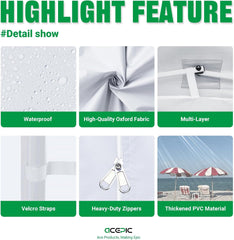 Clear Canopy Sidewalls for 10x10 Pop Up Tent, Transparent Window Curtain Cloth, 8 Mil PVC Enclosure Fabric with Zipper and Velcro, 3Pack Sidewalls Only