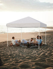 10x10 Ft Heavy-Duty Pop-Up Canopy Tent, One-Person Instant Setup, No Removable Sidewalls, Commercial-Grade Shelter for Outdoor Events, Markets, Sports, Parties