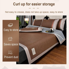 Summer Sleeping Mat, Foldable Breathable Cool Absorb Sweat Sleeping Mat, Cooling Bed for Home School Dormitory, Easy Care, Indoor Roll-up Runner Rug for Bedroom, Living Room, Entryway(Color B,200cm)