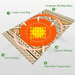 Electric Carpet, Heated Floor Mat, Instant Warmth Waterproof Electric Heating Pad, Home Heated Foot Warmers, Portable Electric Heating Area Rug Space Heater(G,55x90cm)