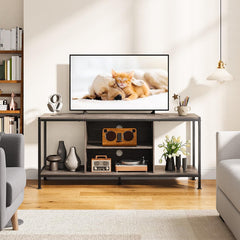 Gizoon TV Stand for TVs up to 65 Inch,Entertainment Center with Open Storage Shelves, TV Media Console Table for Living Room and Bedroom, Rustic Brown