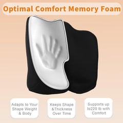 Coccyx Cushion for Tailbone Pain Relief - Ergonomic Seat Cushion for Office Chair, Car & Wheelchair Use with Sciatica Support
