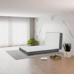 3-Inch Tri-Folding Gel Memory Foam Portable Floor Mattress, Breathable Mesh, Ultra Soft, Cot Pad, Removable and Washable Cover, Comfortable Support, Twin, White