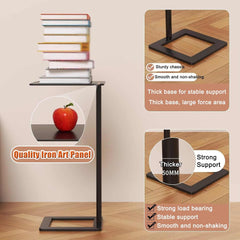 Living Room Coffee Table, Balcony Iron Side Table, Iron Structure, Strong Load-Bearing(Black,26 * 26 * 70cm)