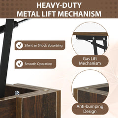 NChanmar Coffee Table for Living Room, Lift Top Coffee Table with Hidden Compartment and Storage Shelf, Living Room Furniture for Home, Office-Black