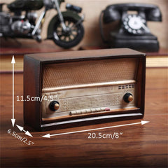 Retro Old Vintage Radio Model Crafts Living Room Bookcase Desktop Decorations Props - Resin Ornament (Color : A)