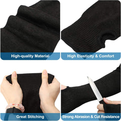 Geyoga Arm Protection Sleeves Level 5 Cut 2 Pairs Heat Resistant Sleeves Protectors for Thin Skin Bruising Men Women
