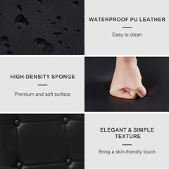 VECELO Desk Chair, Home Office Swivel Chairs PU Leather Height Adjustable with Wheels, Black