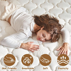 12 Inch Hybrid Full Size Mattresses, Cooling Memory Foam Full Mattress in a Box, Medium Firm Mattress for Pressure Relief/Innerspring/Motion Isolating/Certipur-Us Certified (Full)