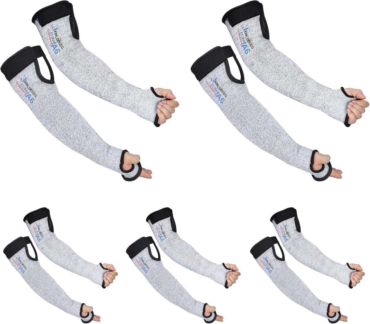 Cut Resistant Farmers Sleeves - A6 Protection with Thumb Hole, Arm Protectors, for Gardening, Welding, Kitchen