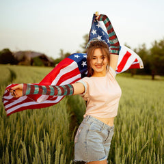 Geyoga 6 Pairs Veterans Day American Flag Arm Sleeves for Men UV Protection USA Flag Cooling Arm Covers Sun Protector Sleeves for Football Youth Guards Unisex Sports Basketball Cycling Motorcycle