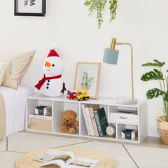 VECELO 3-Tier Small Bookcase, 4 Cube Bookshelf, Fits Tallest Hardwares, Modern Floor Standing Unit, Shelf Hold Up to 66 LBS for Living Room Bedroom, Black