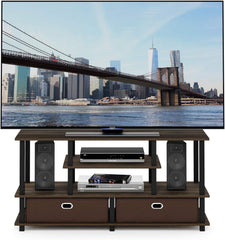 Furinno Simplistic Modern TV Stand, TV Table, White