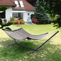 FT Quick Dry Olefin Hammock - Outdoor Double Hammock with Metal Curved Spreader Bars - 450 lbs Capacity