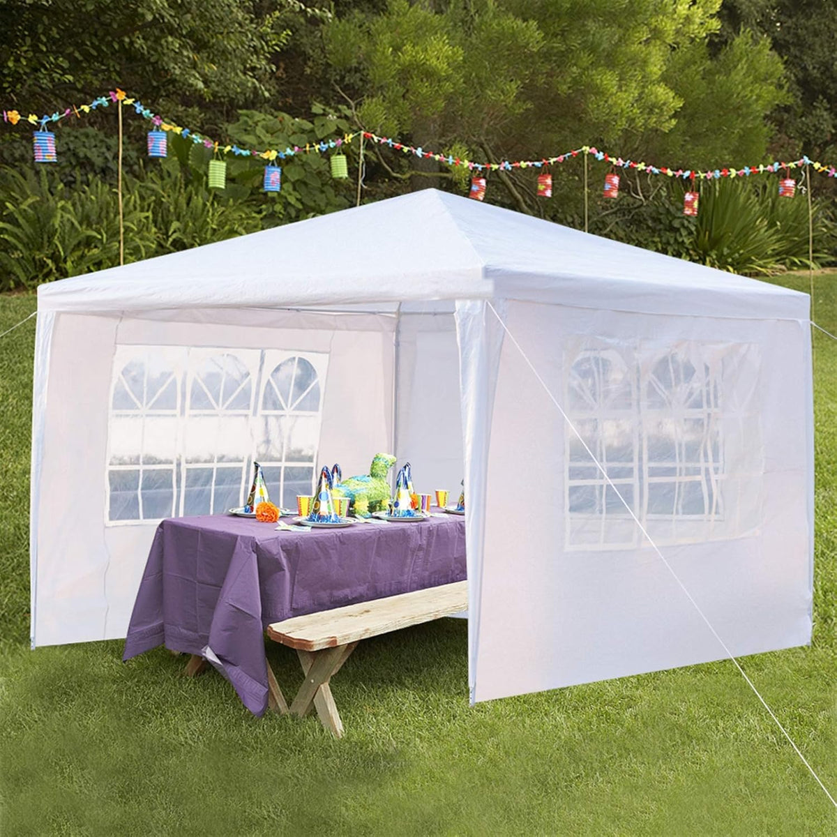 Canopy Tent for Parties Outdoor Patio Gazebo Heavy Duty Wedding Tent with Removable Waterproof Sidewalls White (10'x10')