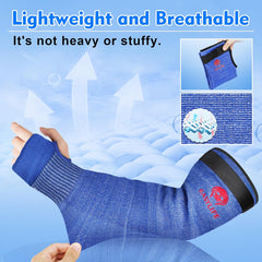 Cut Resistant Arm Protector Gardening Sleeves for Men Women with Thumb Hole - Lightweight & Breathable Farmers Sleeves for Thin Skin & Bruising - Arm Sleeves for Garden, Welding, Biting, Pet Grooming