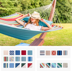 12 FT Double Quilted Fabric Hammock Dark Cream