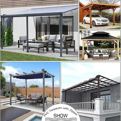 Outdoor Curtains with Zipper, PVC Clear Waterproof Tarpaulin Side Panels, Partition Curtains, with Grommets , Pergola Patio Gazebo Weatherproof Transparent Tarp, 680 g/m² ( Size : H2.5xW3m/H8.2xW9.8ft