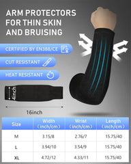 Geyoga 2 Pairs Arm Sleeves Guards Cut Resistant ANSI A6 Arm Protectors for Thin Skin and Bruising Garden Work Protective Sleeves for Farmer Gardening Men Women