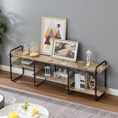 VECELO TV Stands up to 55 Inch,Entertainment Center/Media Console Table with Adjustable Storage Shelves for Living Room/Bedroom,