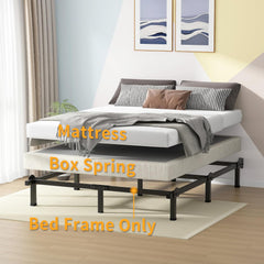 Metal Bed Frame, 6-Leg Bed Base, 8 inches Support for Box Spring, Twin, Easy Assembly, Black