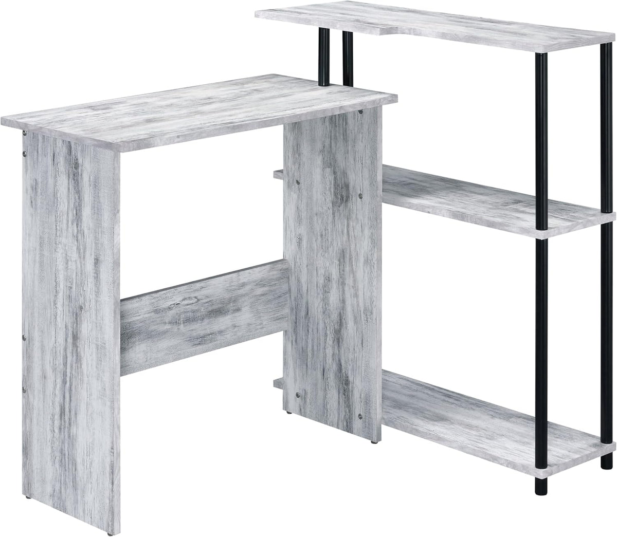 Gaming Table Home Office Computer Desk with Shelves, Writing Desk with Bookshelf, Modern Simple Study Table Workstation for Small Space, 39.50" x 32.50" x 34.50" Black