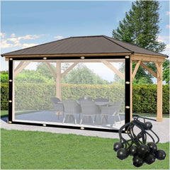 Transparent Tarpaulin Waterproof Fold Vinyl Sheeting Easy to Install Clear Curtain Pergola, for Gazebo, Courtyard, Can be Customized (Color : Clear, Size : 4x5m/13.2x16.5ft)