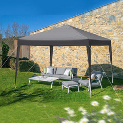 10x10Ft Pop Up Canopy Tent,Instant Portable Sun Shelter Canopy with Bag,Easy Set Up Tent,Outdoor Sun Shade for Events,Parties,Camping,Beach (Dark Gray)
