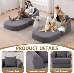 (New) Folding Sofa Bed Sleeper for Adults, Convertible Chair Bed Comfy, Pink Lounge Chairs with Memory Foam/Pillow for Bedroom Living Room Teen Room, Chenille, NO Assembly Needed (Pink)