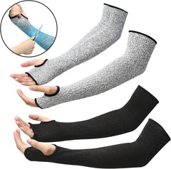 Geyoga Arm Protection Sleeves Level 5 Cut 2 Pairs Heat Resistant Sleeves Protectors for Thin Skin Bruising Men Women
