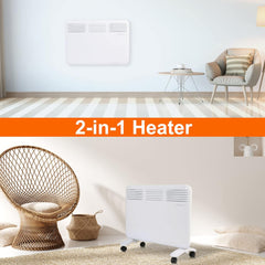 Super Efficient Heater for Indoor Use, 1000W Freestanding Portable Quiet Heaters with Adjustable LED Digital Control, Overheating Protection