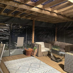 Waterproof Outdoor Patio Curtains Clear Tarp Panel, with Zip Door Tent Side Panels for Porch, Gazebo, Pergola, Canopy, Customizable (Color : Gray, Size : 2.5x2.5m/8.2x8.2ft)