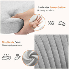 Armless Office Chair Desk Chair, Modern Fabric Home Office Desk Chairs with Wheels Adjustable Swivel Task Computer Vanity Chair for Small Spaces,Blue