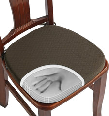 BUYUE Luxury 100% Pure Memory Foam Chair Cushion 1 Pack, Jacquard 16" U-Shape Comfortable Dining Chair Pad, Removable Slip Resistant Kitchen Chair Seat Cushion, (1 Piece, Beige)