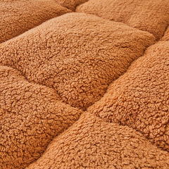 MASTERMARK White Grey Sherpa Mattress, 59"x79" inch Bed Mattress, Medium Plush Feel, Fluffy Soft Solid Color Fleece Mattress