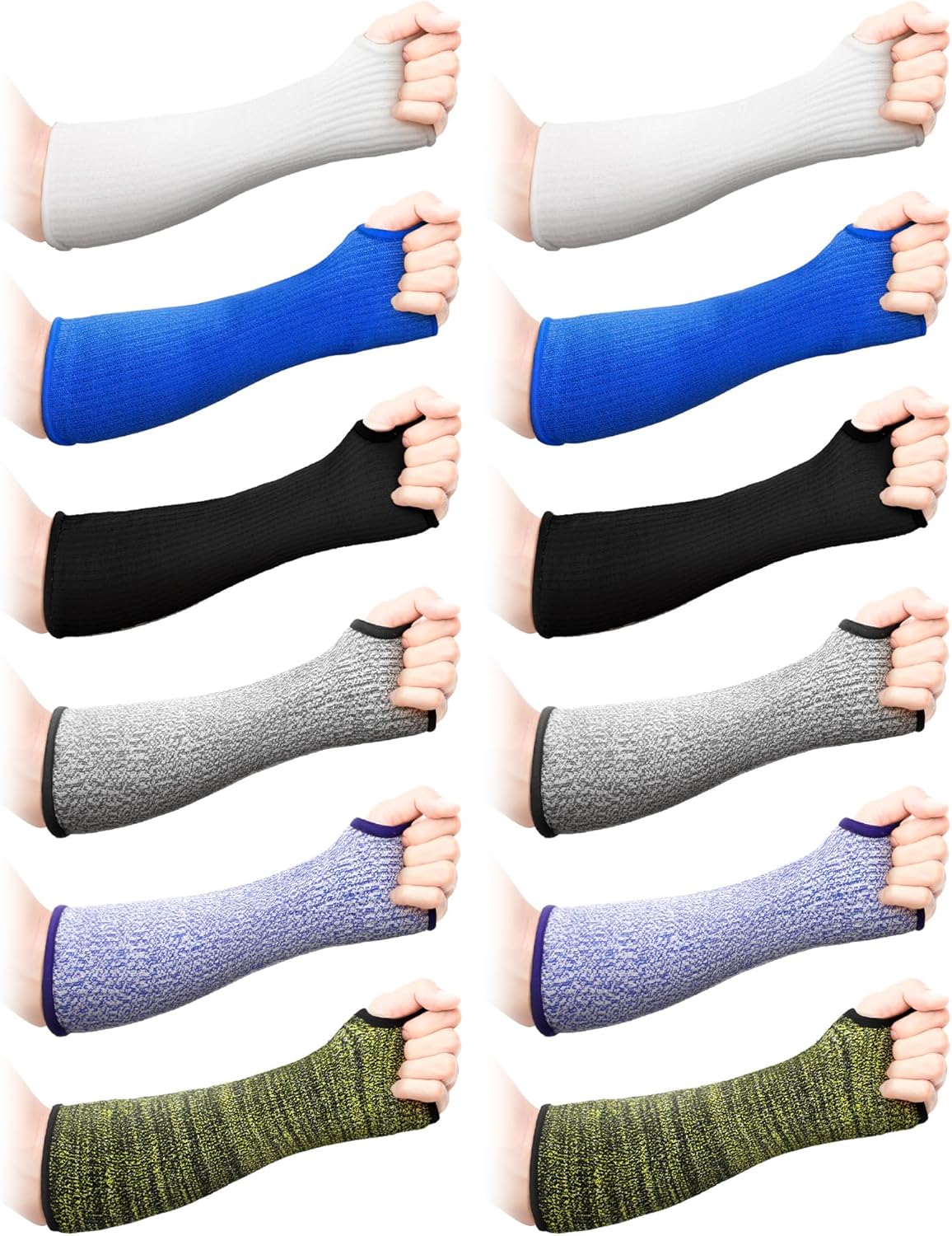 SATINIOR Cut Resistant Sleeves Protective Arm Sleeves Safety Arms Protection Sleeves with Thumb Hole for Garden Kitchen