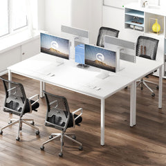 Need Large Computer Desk, 70.8 Inch Study Student Writing Desk, Simple Style PC Workstation with White Metal Frame for Home Bedroom, White