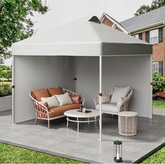 10x10 Pop Up Canopy Tent, Commercial Instant Canopies Shelter, Includes Wheeled Carry Bag & 4 Sandbags, Portable Outdoor Sun Shade for Camping, Beach, Parties, Events, Grey