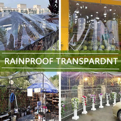 Waterproof Transparent Tarpaulin Outdoor Pergola Curtains PVC Gazebo Side Panel Weather Resistance 0.35mm Weatherproof Curtains for Gardens, Porches, Greenhouses ( Color : Clear , Size : 360x220cm(11.