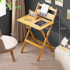 Height Adjustable Foldable Computer Desk, 2-Tier Shelves Study Table for Students, Small Writing Workstation for Home Office, Living Room, Bedroom & Balcony Corner (B, 57CM)