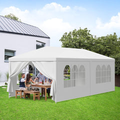 10 x 20 Outdoor Party Wedding Tent Canopy Camping Gazebo Storage BBQ Shelter Pavilion, 6 Removable Sidewalls (10x20)
