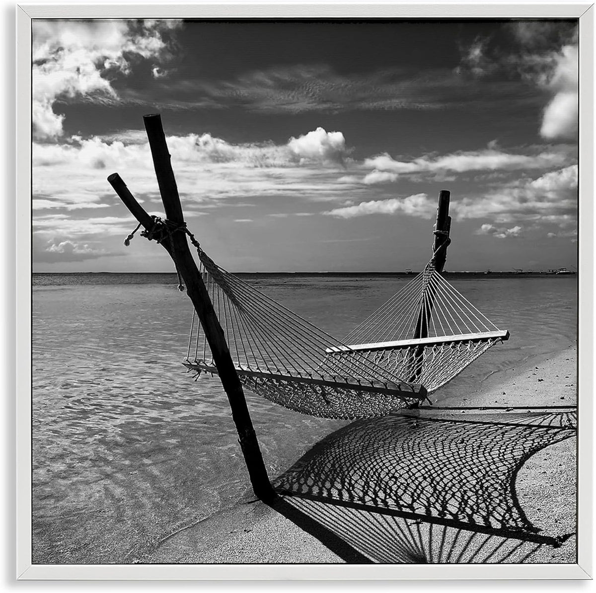 Stupell Industries Windward Beach Hammock Framed Giclee Art Design by Noah Bay