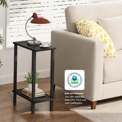 TUTOTAK Small Side Table, Narrow End Table, Skinny Sofa Table, Slim Nightstand, Couch Table, Living Room, Bed Room, White TB01BW077