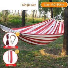 Hammock Outdoor Swing Indoor Canvas Camping Elegant Red White Hammocks Outside Double (Double 190x150cm 1)