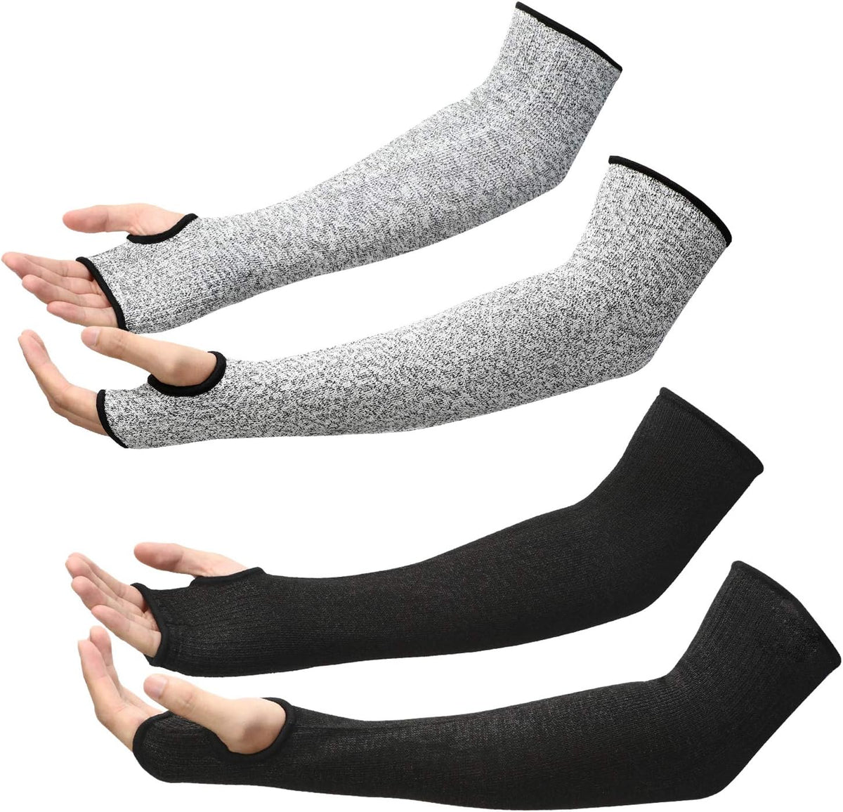 Geyoga Arm Protection Sleeves Level 5 Cut 2 Pairs Heat Resistant Sleeves Protectors for Thin Skin Bruising Men Women