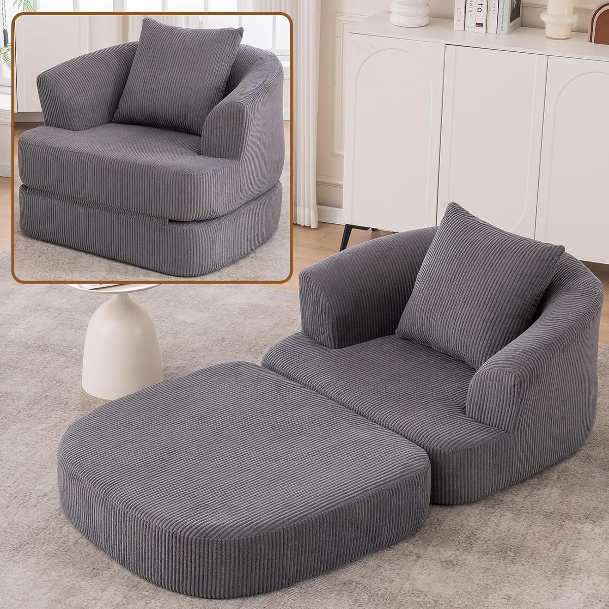 (New) Folding Sofa Bed Sleeper for Adults, Convertible Chair Bed Comfy, Pink Lounge Chairs with Memory Foam/Pillow for Bedroom Living Room Teen Room, Chenille, NO Assembly Needed (Pink)