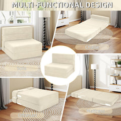 Folding Sofa Bed, Convertible Sleeper with High Density Foam, Foldable Chair Bed Mattress, Futon Floor Couch for Living Room, Guest Room, Twin, Green